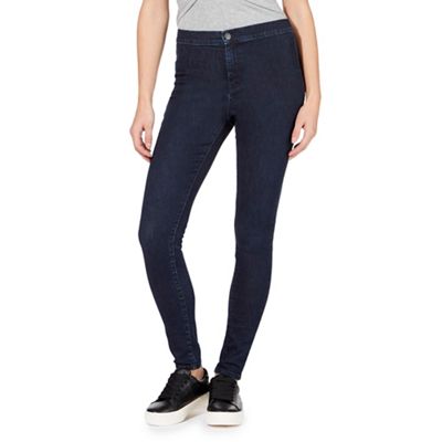 Dark blue 'Heidi' ultra-stretch high-waisted skinny jeans